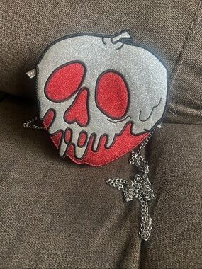 Danielle Nicole Red & Silver Poison Apple Crossbody Bag new